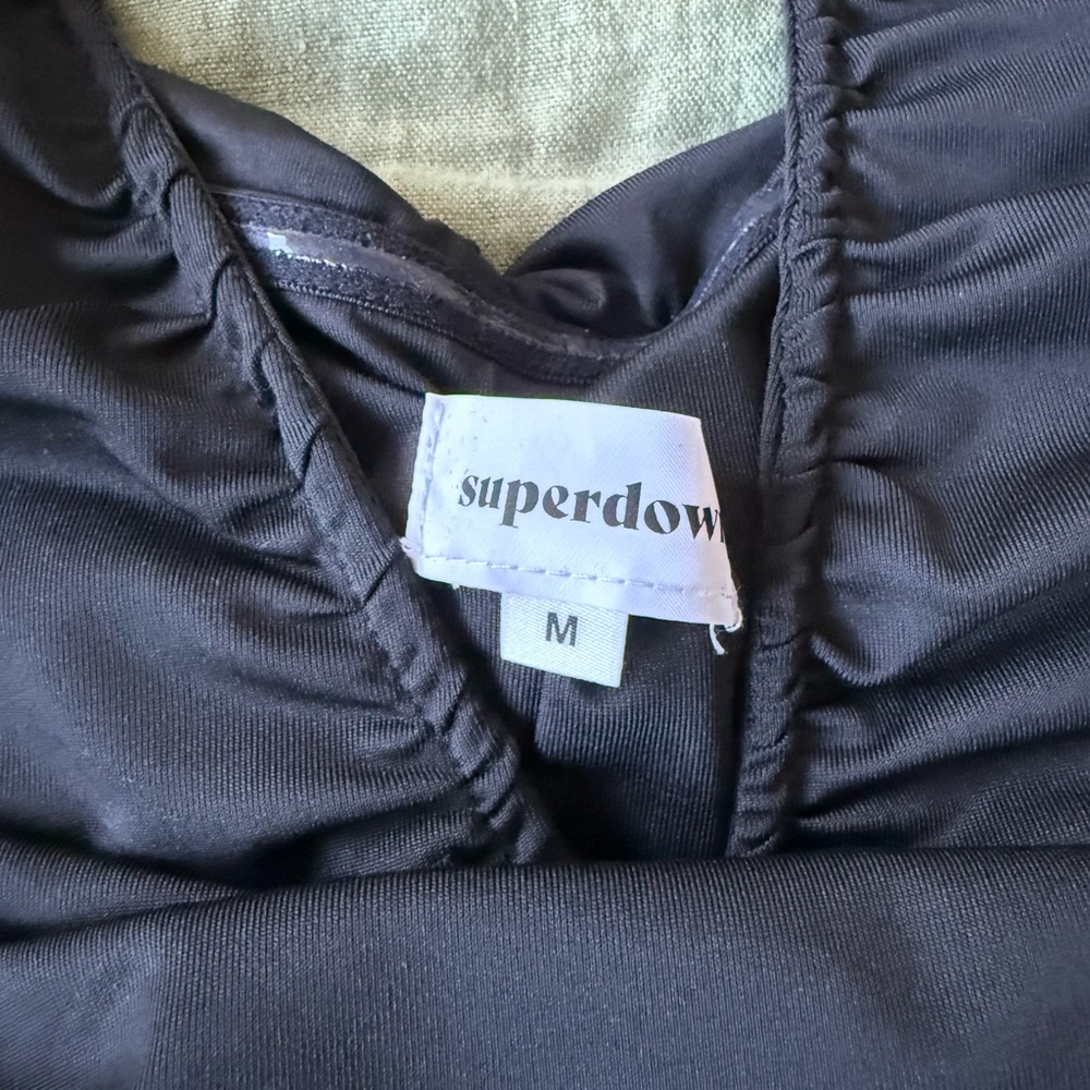 Superdown Black Ruched Dress - Picture 3 of 4